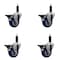 Service Caster 3.5'' Blue Poly Swivel 1'' Expanding Stem Caster Set with Brake, 4PK SCC-EX20S3514-PPUB-BLUE-PLB-1-4 - alternate 1